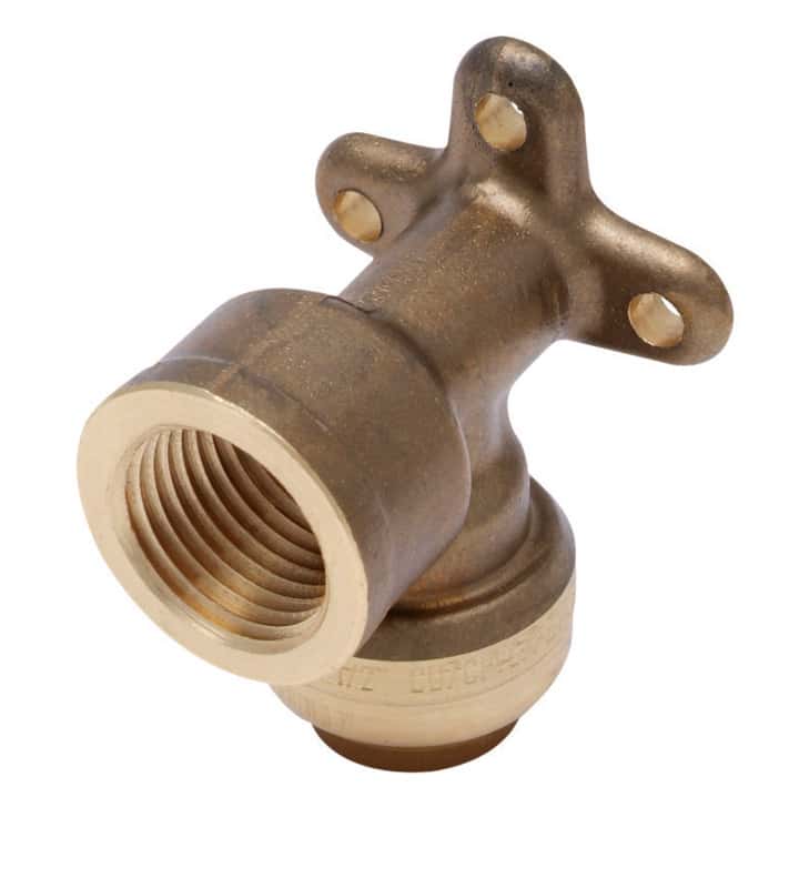 CPVC and Copper Tube AB Brass Push-to-Connect Ear Elbow 3/4 in x 3/4 in 5 Pack Lead Free Push-Fit Connector for Plumbing Fitting Compatible with PEX 